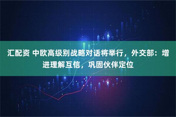 汇配资 中欧高级别战略对话将举行，外交部：增进理解互信，巩固伙伴定位