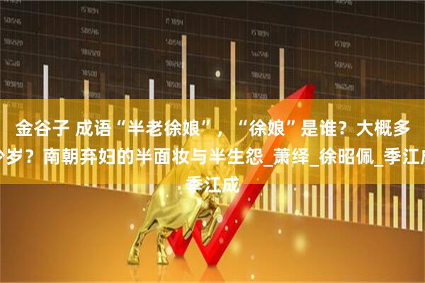 金谷子 成语“半老徐娘”，“徐娘”是谁？大概多少岁？南朝弃妇的半面妆与半生怨_萧绎_徐昭佩_季江成
