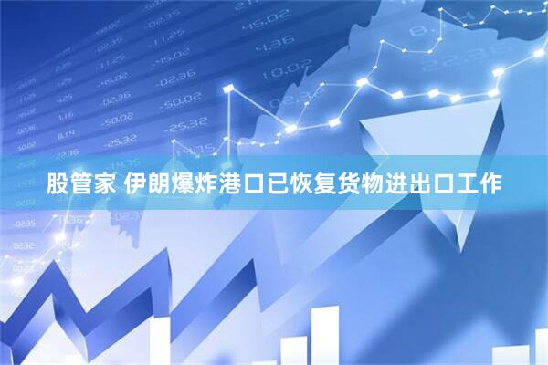 股管家 伊朗爆炸港口已恢复货物进出口工作